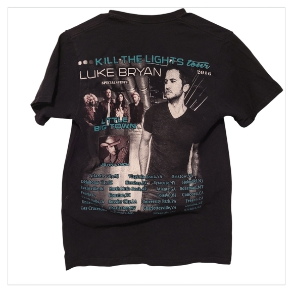 Luke Bryan Kill the Lights Tour Shirt Small Country Concert Tee 2016 - Picture 2 of 5